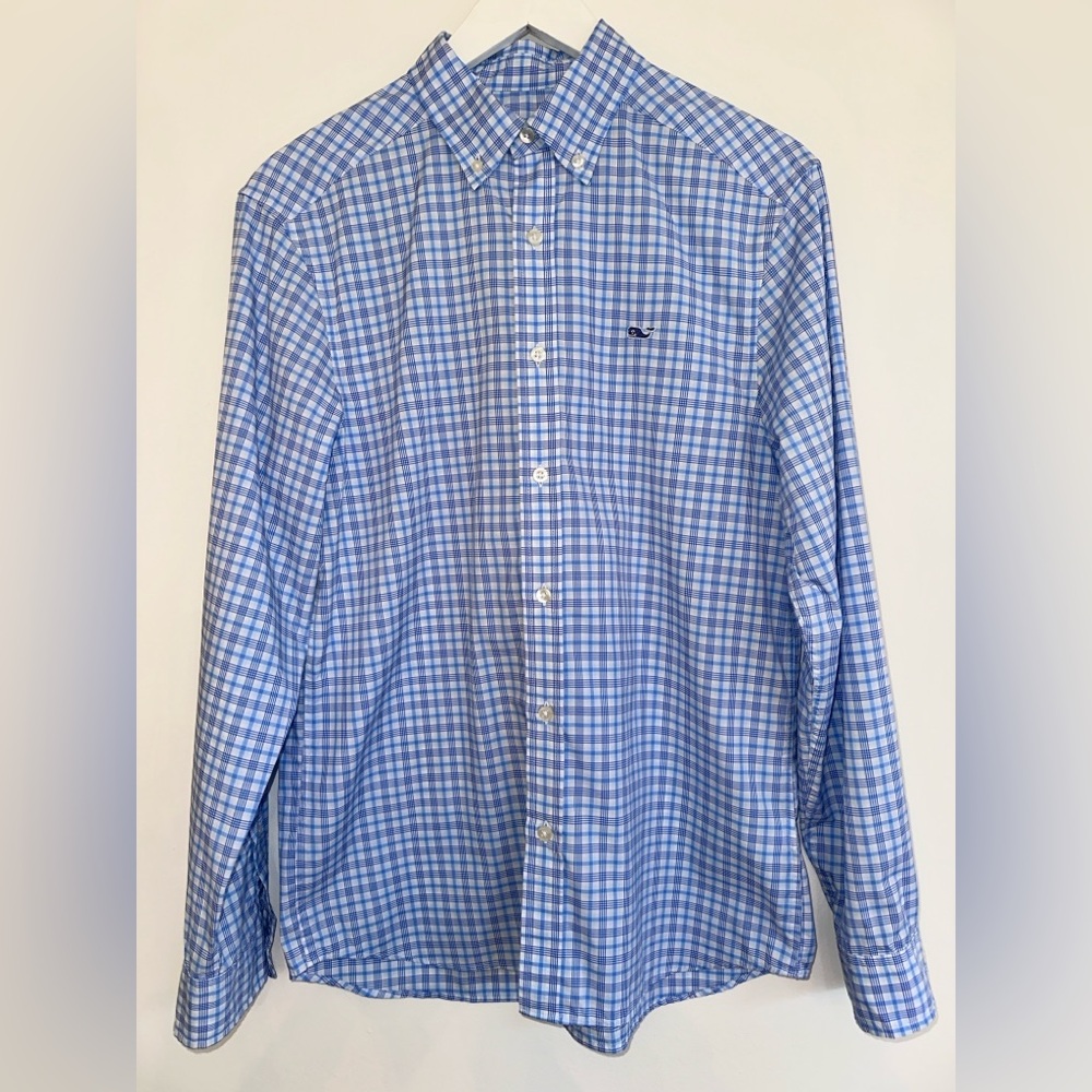 Men's Blue Vineyard Vines Classic Fit Whale Shirt Small